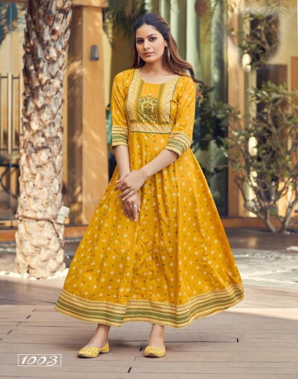 Anarkali 09 New Foil Print Rayon Long Kurti Collection